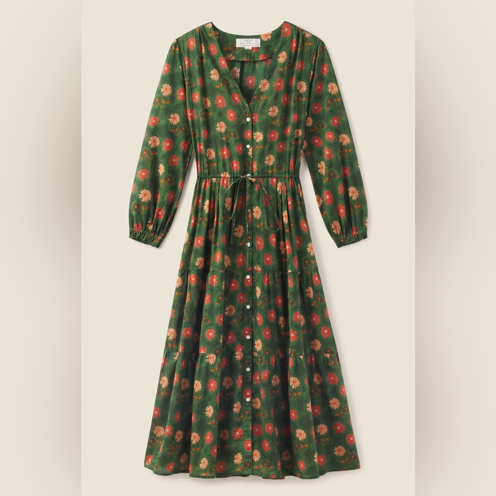 Trovata Birds of Paradise Ainsley B dress green floral - Size Large